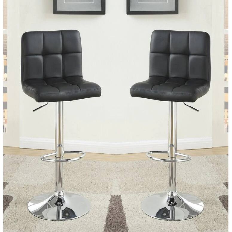 Bar Stools Set of 2, Adjustable Counter Height Barstools with Back, Armless Kitchen Island Chairs with Footrest