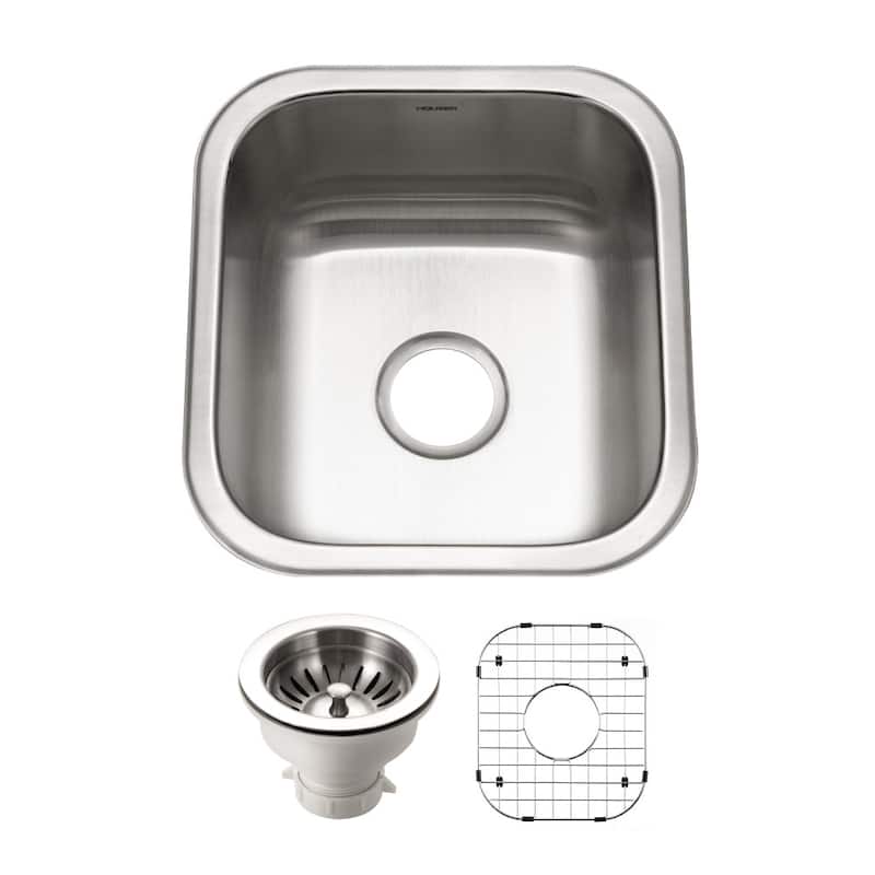 Houzer MS-1708-C Club 16-1/4" Undermount Single Basin Stainless Steel - Stainless Steel - Stainless Steel