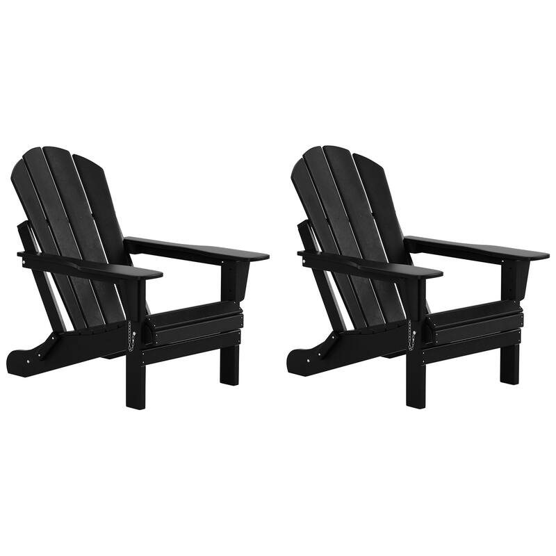 Laguna Hdpe All Weather Outdoor Patio Foldable Adirondack Chairs Conversation Set (3-Piece Set)
