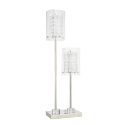 26"H Glass Table Lamp - Sand Nickel