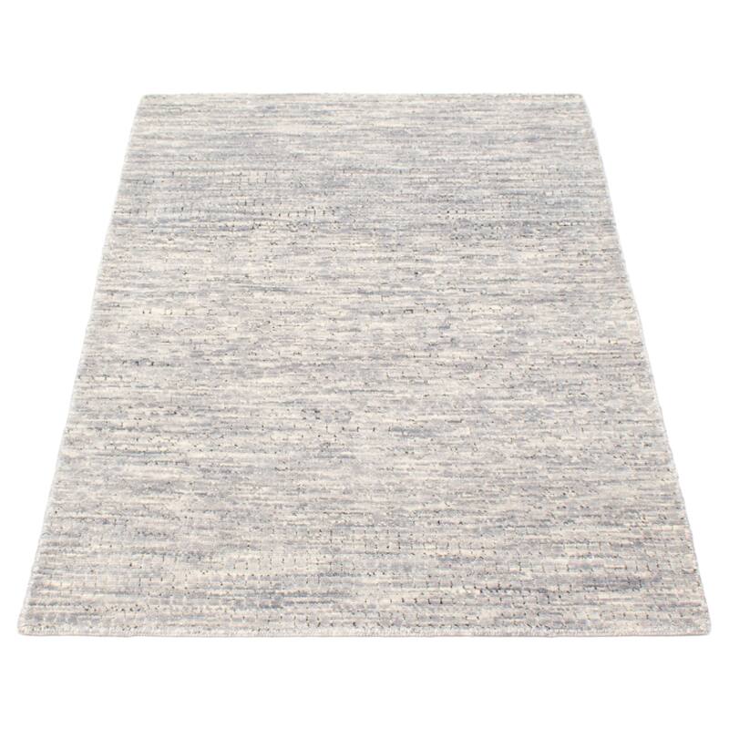 ECARPETGALLERY Hand-knotted Silk Shadow Grey Viscose, Wool Rug - 4'2 x 5'10
