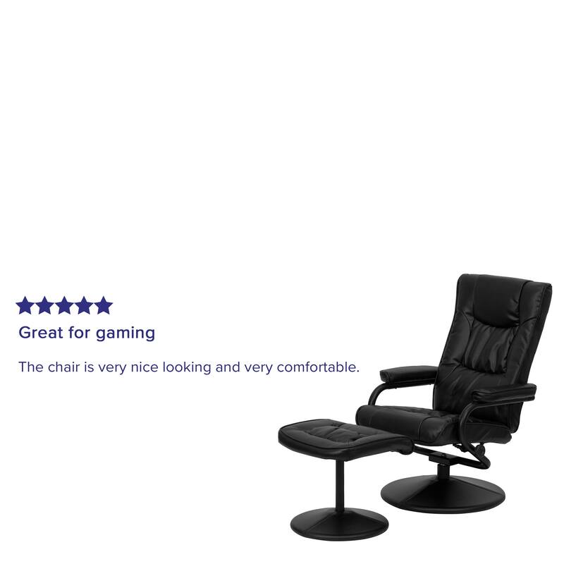 Contemporary Multi-Position Recliner and Ottoman with Wrapped Base