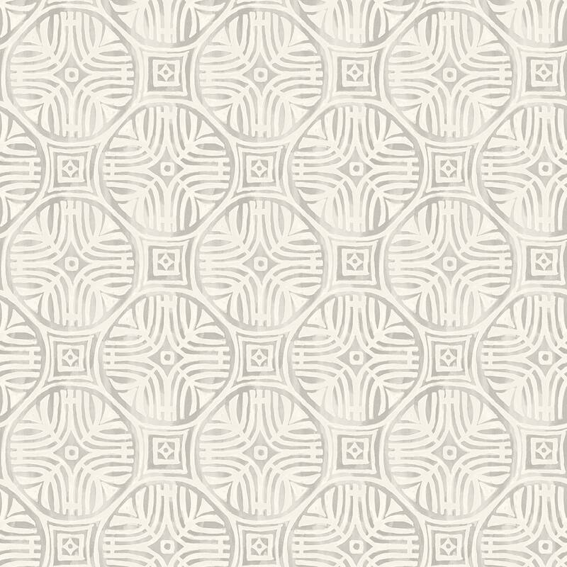 Chesapeake Sandee Grey Medallion Wallpaper