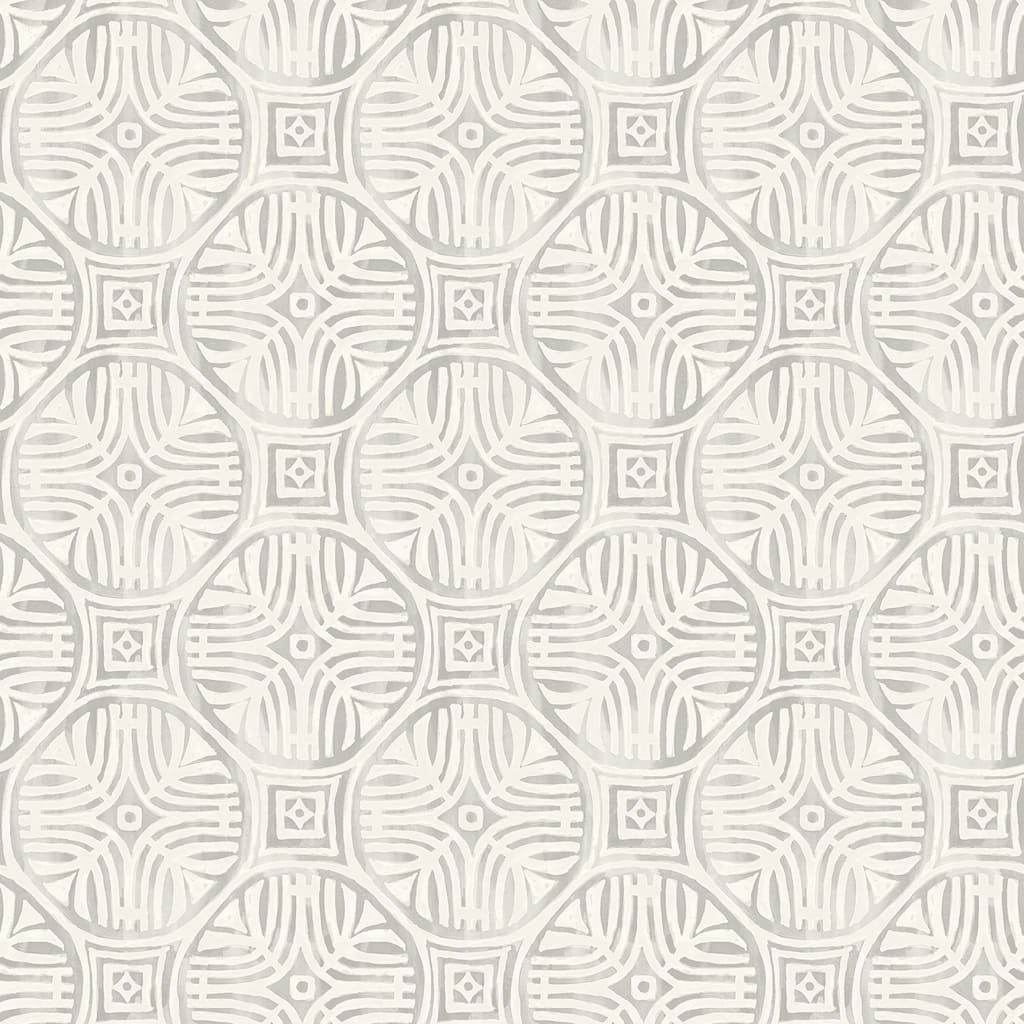 Chesapeake Sandee Grey Medallion Wallpaper