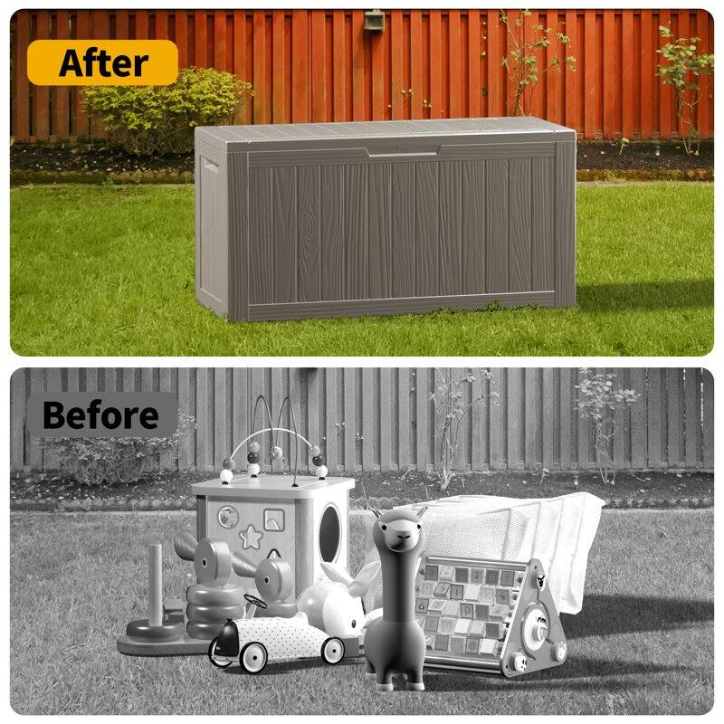 Outdoor Patio Storage Resin Lockable Deck Box