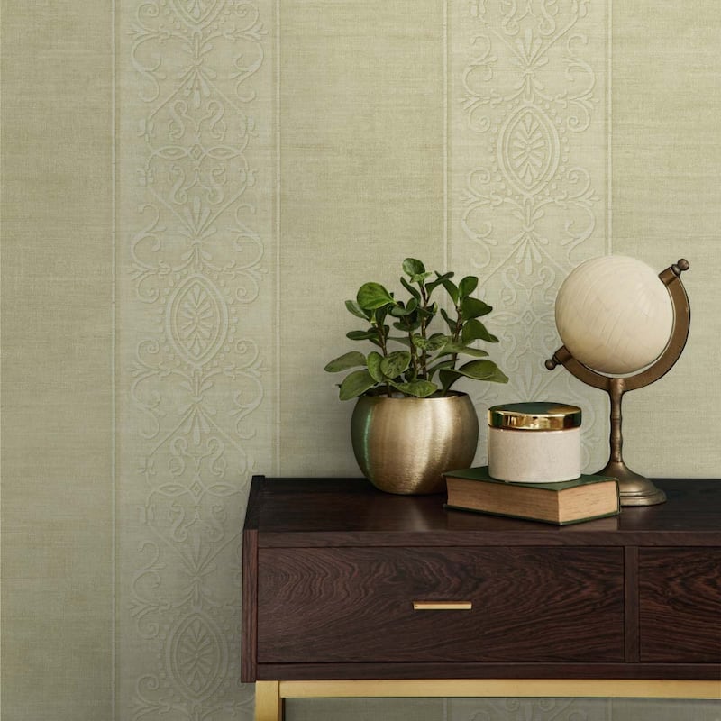 Seabrook Designs Hinson Stripe Unpasted Wallpaper