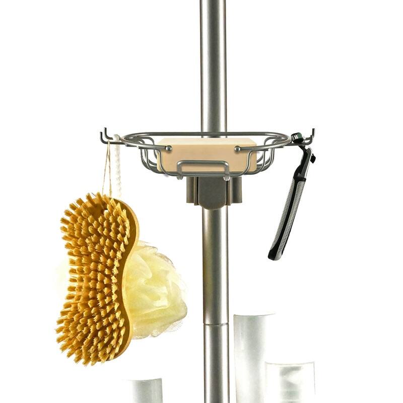 Utopia Alley Rust-Resistant Tension Pole Shower Caddy, 3 Baskets & Soap Tray Shelf