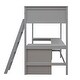 preview thumbnail 27 of 50, Modern Twin Size Wooden Loft Bed With Shelves and Desk,Solid Construction