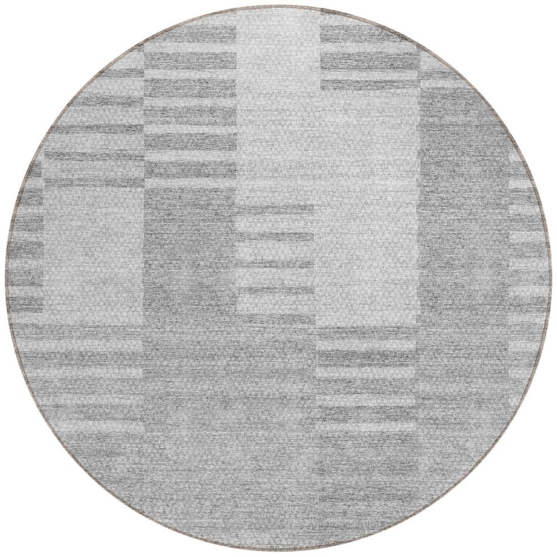 HomeRoots Striped Transitional Rectangle Outdoor Rug