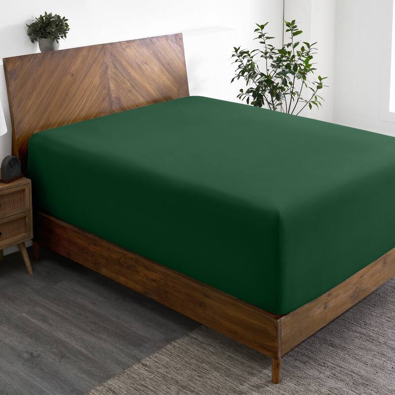 Bare Home Ultra-Soft Microfiber 22 Inch Extra Deep Pocket Fitted Sheet - Full XL - Forest Green