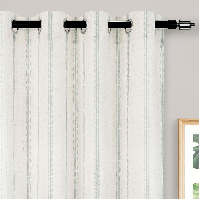 DriftAway Farmhouse Linen Blend Blackout Curtains