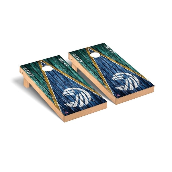 slide 2 of 5, Salve Regina Seahawks Triangle Cornhole Board Set
