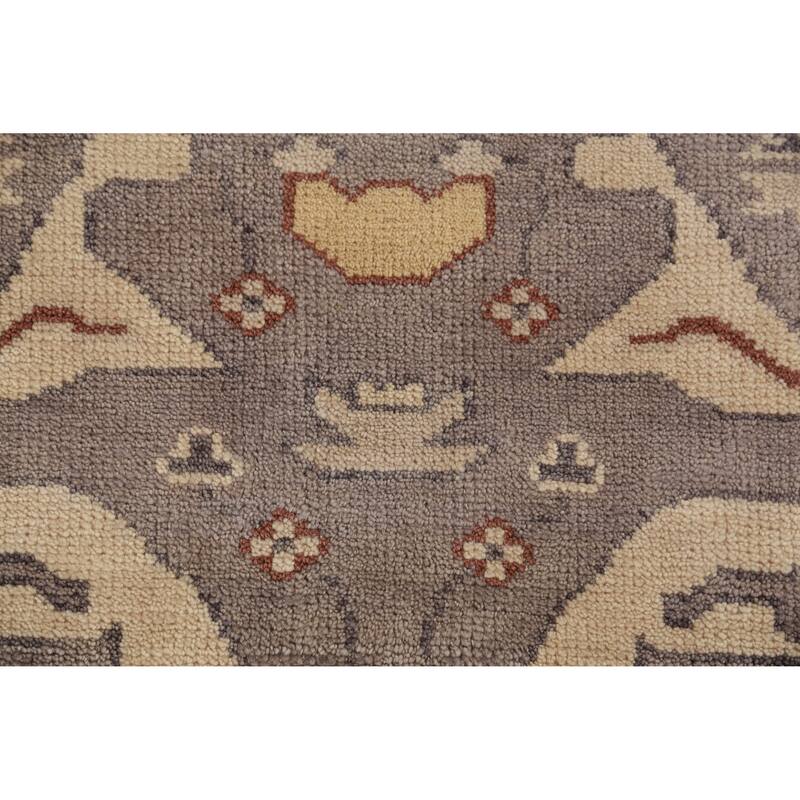 Earth Tone Oushak Indian Area Rug Handmade Wool Carpet - 6'0" x 9'1"