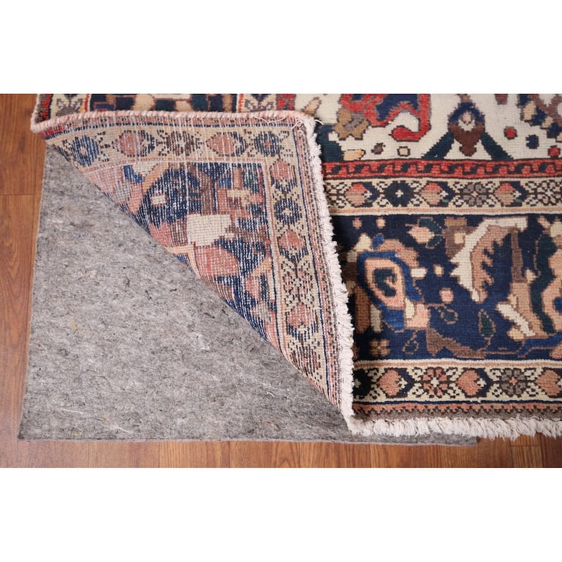 Geometric Bakhtiari Vintage Persian Rug Hand-Knotted Wool Carpet - 7'0" x 10'1"