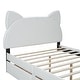 preview thumbnail 19 of 56, Upholstered Platform Bed with Cartoon Ear Headboard and Drawers