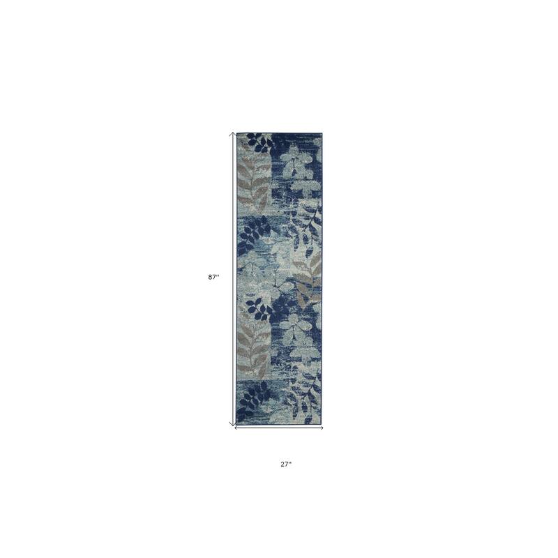 Feyu Power Loomed Abstract Stain Resistant Area Rug By HomeRoots - 87' X '27' X '0.5