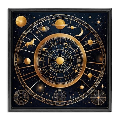 Stupell Astrology Zodiac Birth Chart Framed Floater Canvas Wall Art Design By Tabz Jones