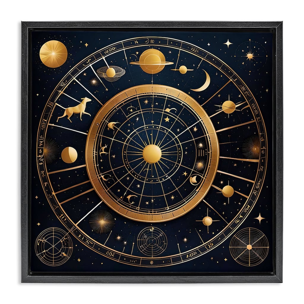 Stupell Astrology Zodiac Birth Chart Framed Floater Canvas Wall Art Design By Tabz Jones