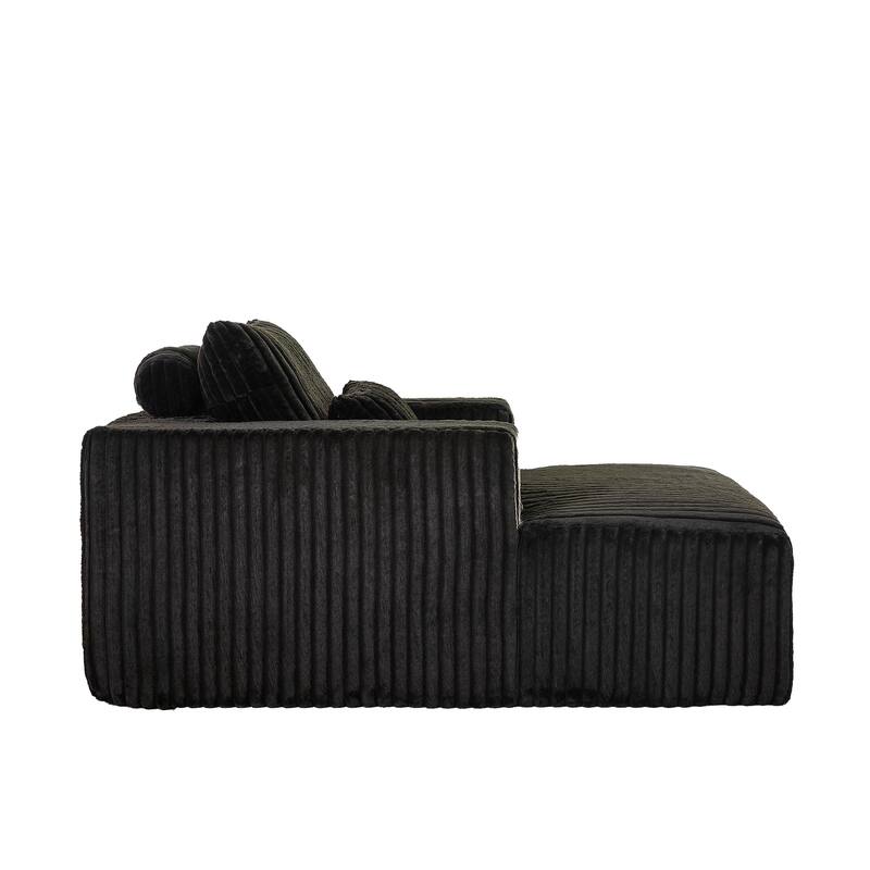 Oversized Corduroy Lounge Chair with Pillow Support - Sofa, Sleeper Couch, Chaise, Ottoman Bench
