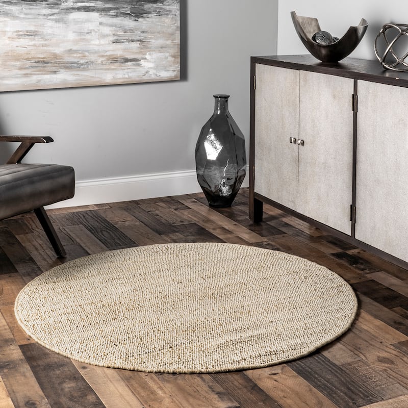 Nuloom Jacky Classic Jute Blend Area Rug - 6' Round - Natural