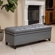 preview thumbnail 42 of 43, Hastings Tufted Faux Leather Storage Ottoman by Christopher Knight Home