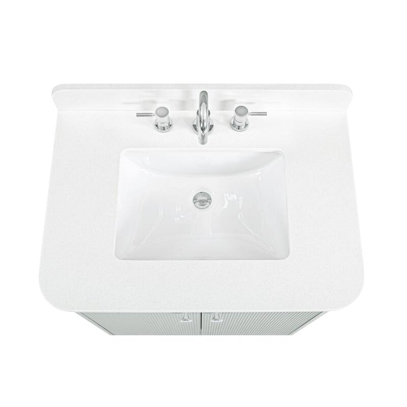Haley Bathroom Vanity in Soft Sage with White Engineered Stone Top