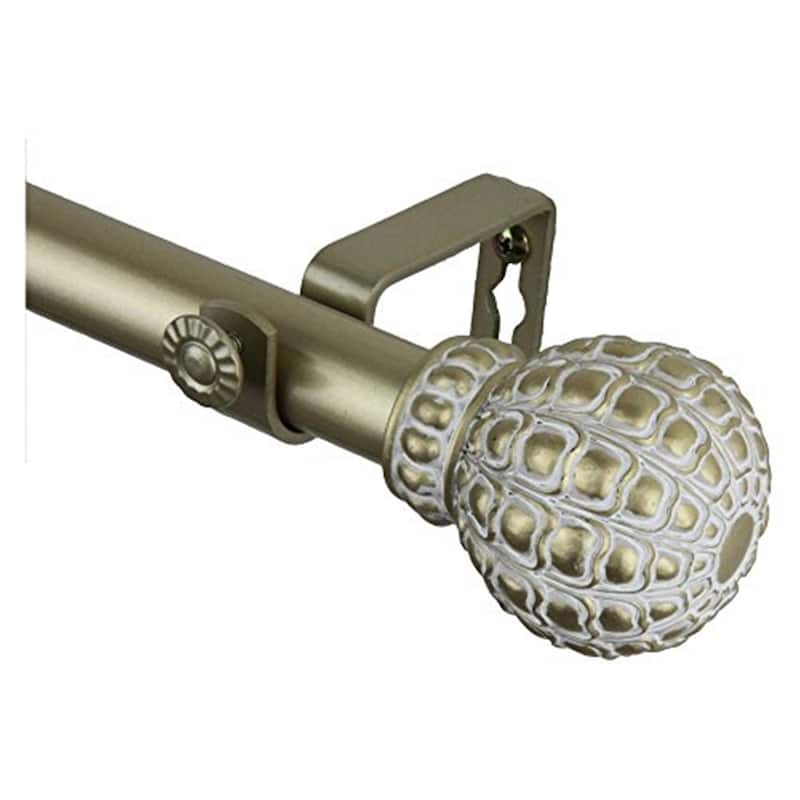 Renaissance Window Curtain Rod - Tension Rod, Adjustable, Decorative, Light Gold, Home Decor - 170