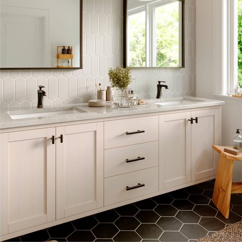 Karran Woodburn Single Hole Single Handle Bathroom Faucet with Matching Pop-Up Drain