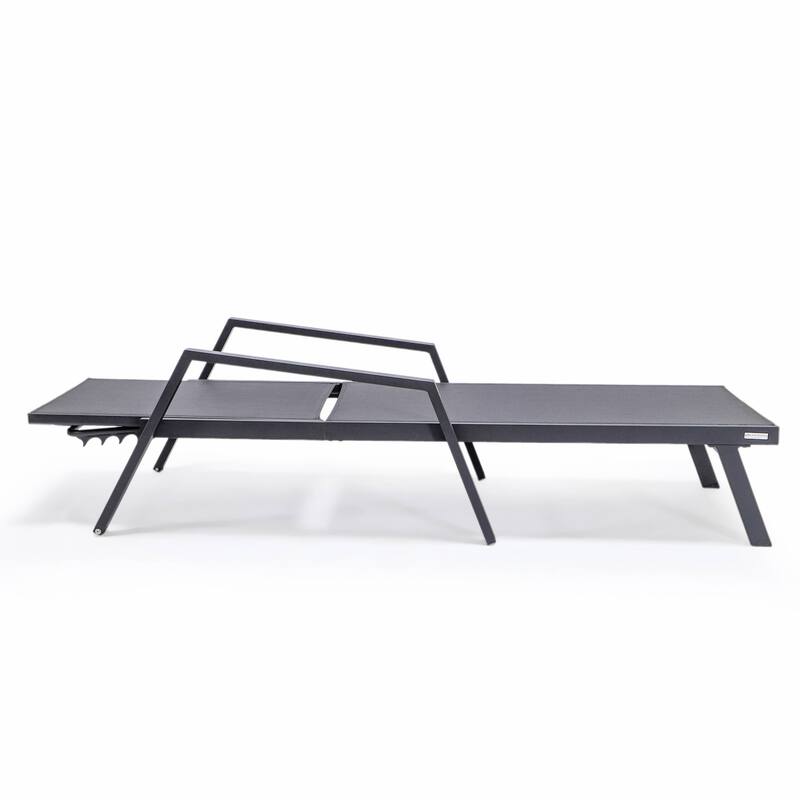 Marlin Outdoor Sun Chaise Lounge Chair with Arms - Stackable Mesh Recliner for Pool, Beach, Patio, Garden, Deck or Backyard