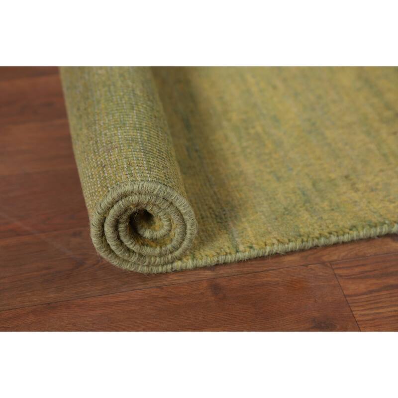 Yellow & Green Gabbeh Oriental Foyer Rug Handmade Wool Carpet - 1'11"x 3'0"