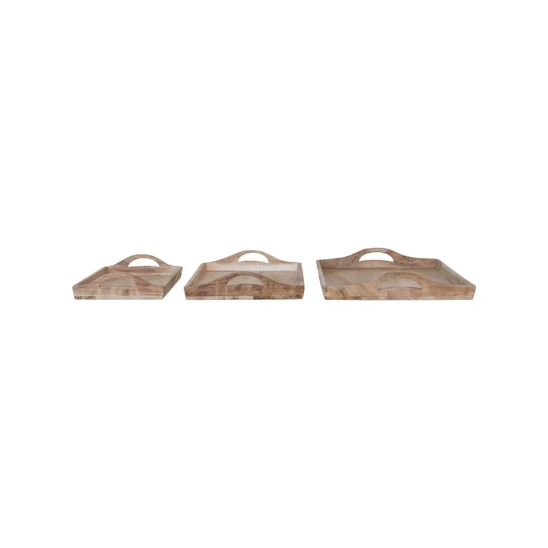 Acacia Wood Trays with Handles