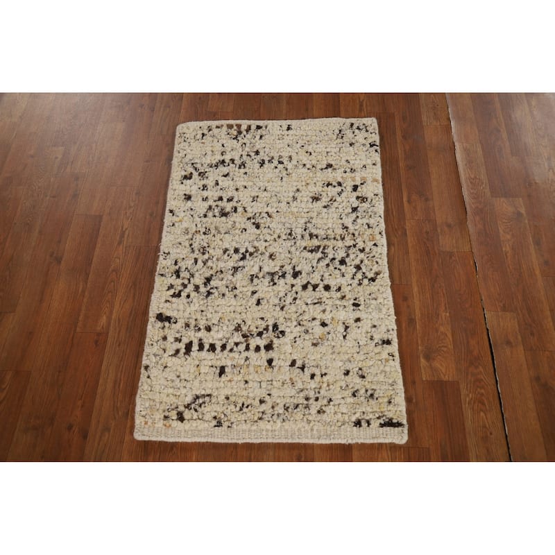 Moroccan Oriental Abstract Accent Rug Handmade Wool Carpet - 2'0"x 3'0"
