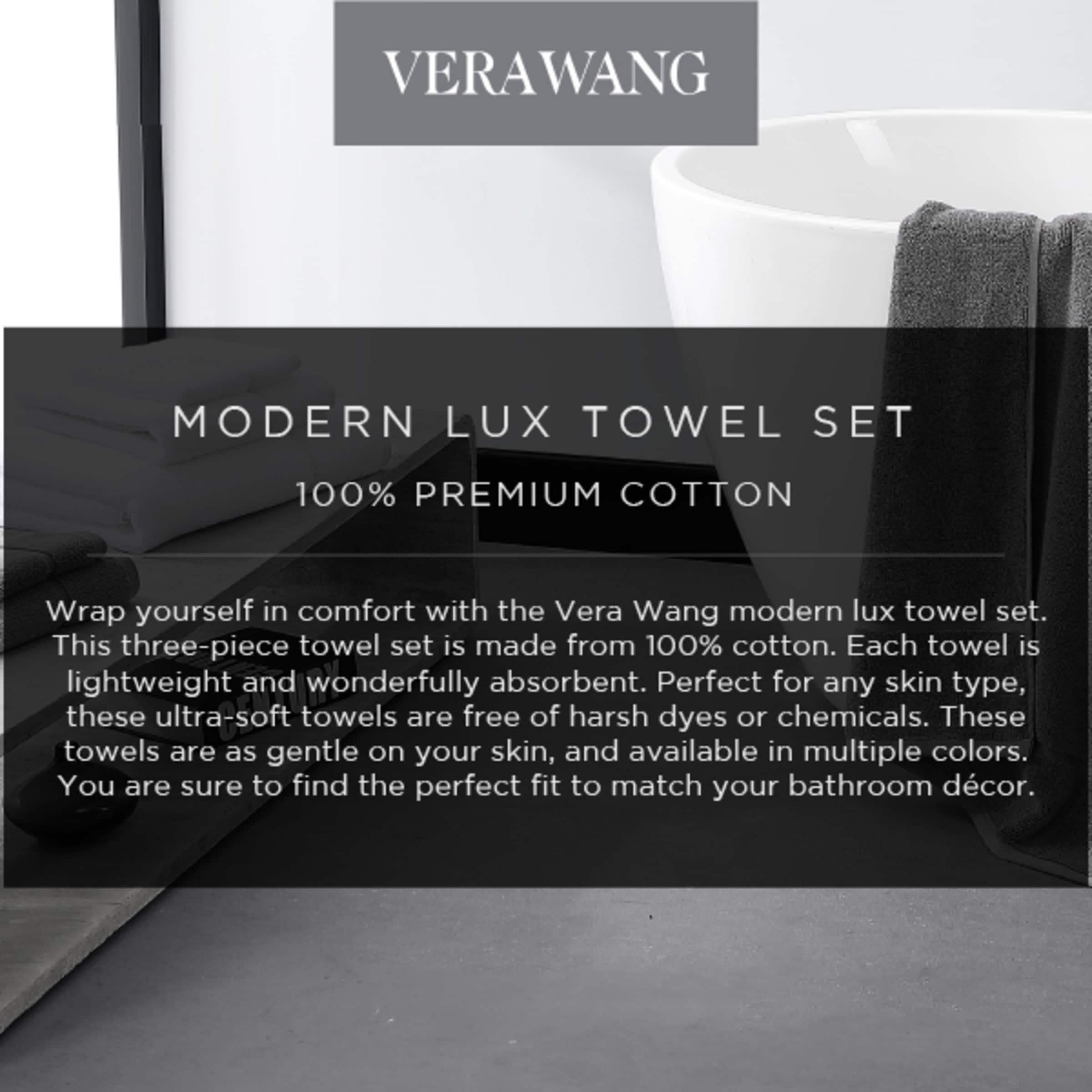 Vera Wang Modern Lux 6-Piece Cotton Towel Set, White