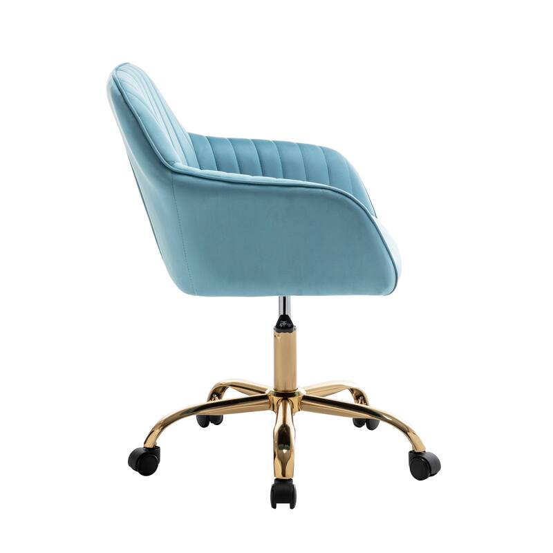 Porthos Home Belen Adjustable Office Chair, Velvet, Gold Metal Legs