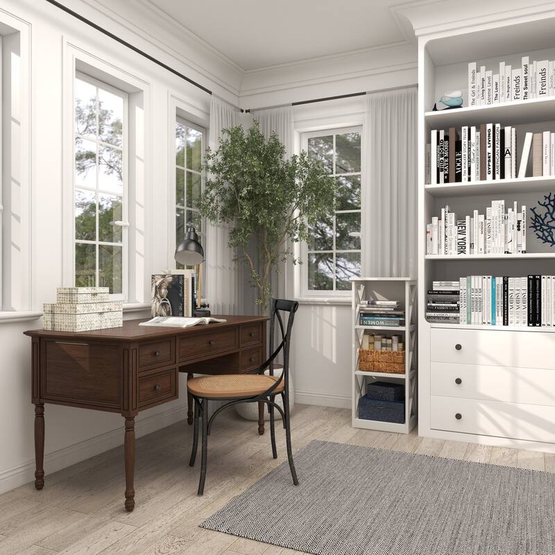 White Wooden 4 Shelves Shelving Unit