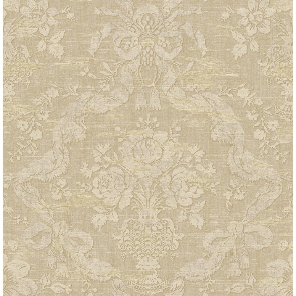 Seabrook Designs Roosa Floral Damask Unpasted Wallpaper