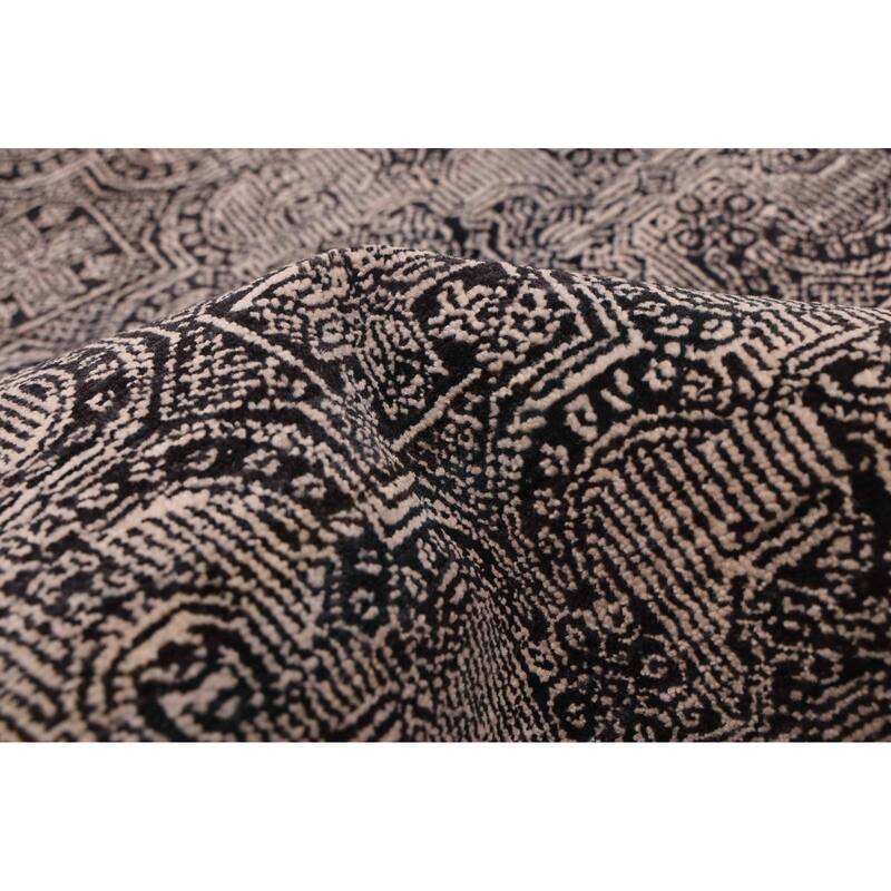 ECARPETGALLERY Hand-knotted Heritage Black Wool Rug - 2'7 x 22'0