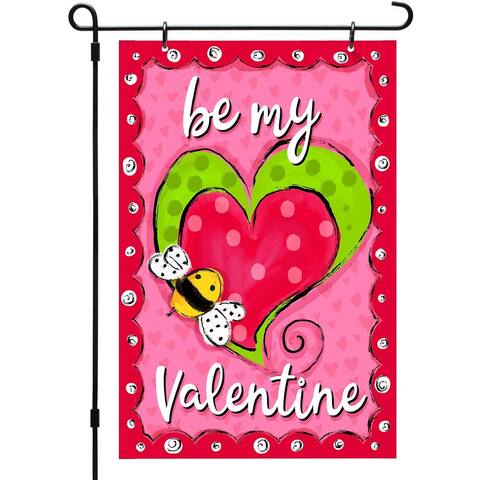 Made in USA Reversible Printed Garden Flag Outdoor Yard Décor Be My Valentine by CounterArt® 12 x 18.25 inches