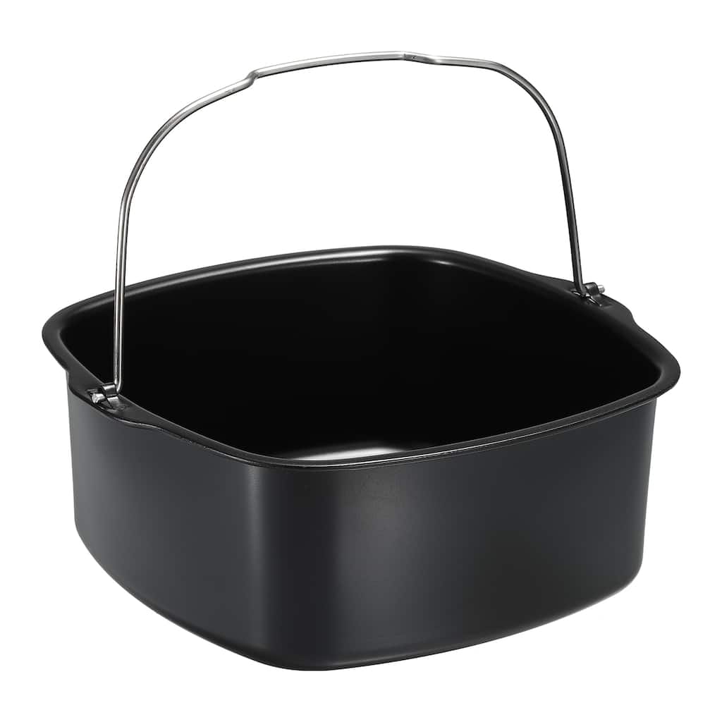 Baking Pan Universal Air Fryer Accessory Nonstick Coating 7"x6"x3" - Black