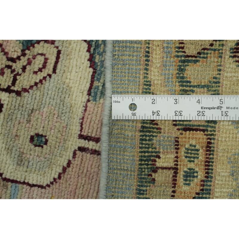 Vegetable Dye Wool Oushak Turkish Area Rug, Medallion Geometric Carpet - 9' 9'' X 8' 4''