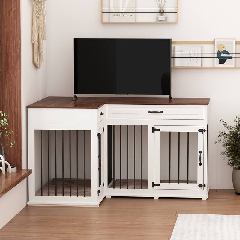 Large Corner-Designed Dog Crate Storage Solution for Pet Essentials