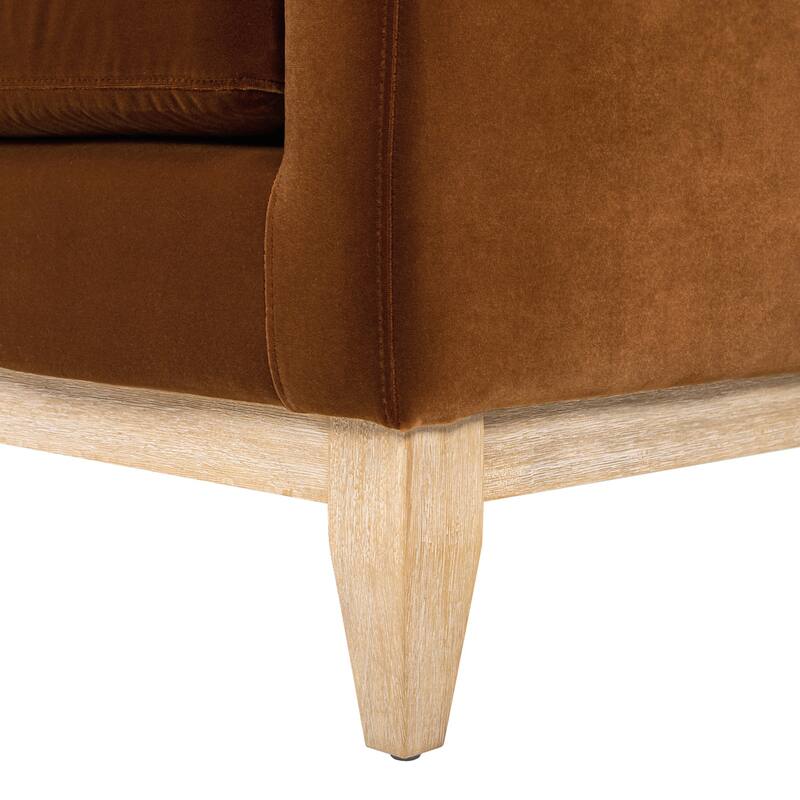 Knox 84" Modern Farmhouse Velvet Track Arm Sofa