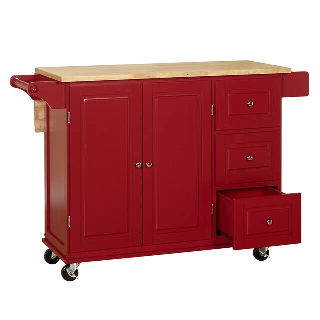 3-drawer Drop Leaf Kitchen Cart