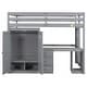 preview thumbnail 8 of 16, Full Size Loft Bed with Wardrobe, Desk, Drawers, and Open Storage Cabinet, Multi-Functional Space-Saving Design, Gray