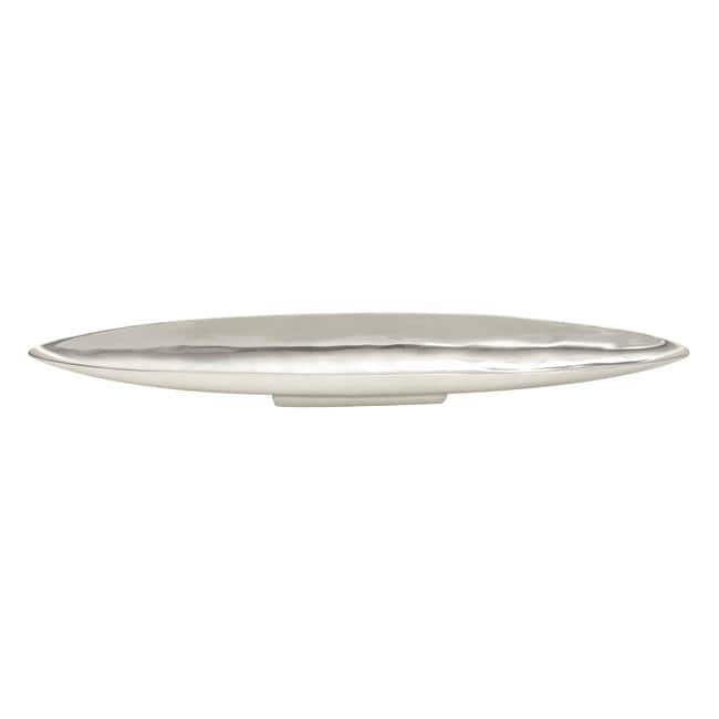 Aluminum Metal Living Room Decor Tray - Silver - Roche River Decor - Silver - 34"W, 3"H