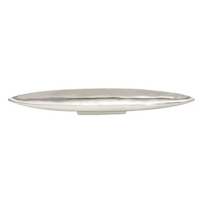 Aluminum Metal Living Room Decor Tray - Silver - Roche River Decor