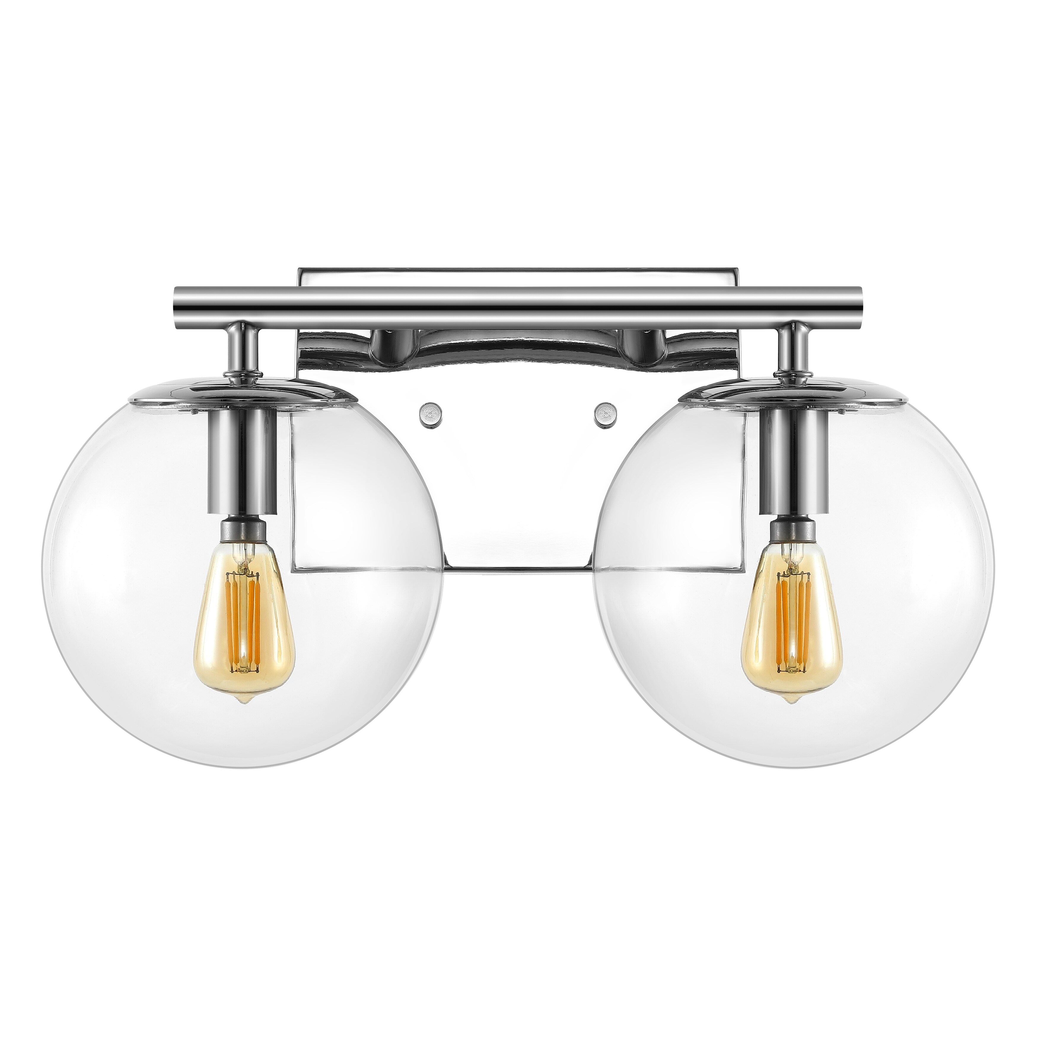 SAFAVIEH Lighting Zenta 2-Light 14-inch Glass Orb Wall Sconce (LED