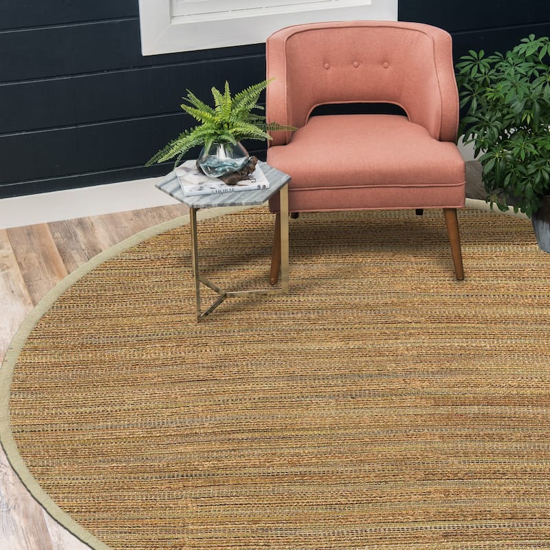 Sevita Organic Jute Geometric Area Rug, Tan and Gold