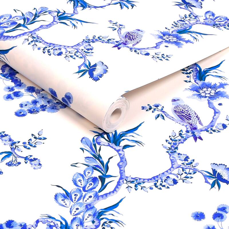 Cath Kidston Birds & Berries Blue Wallpaper