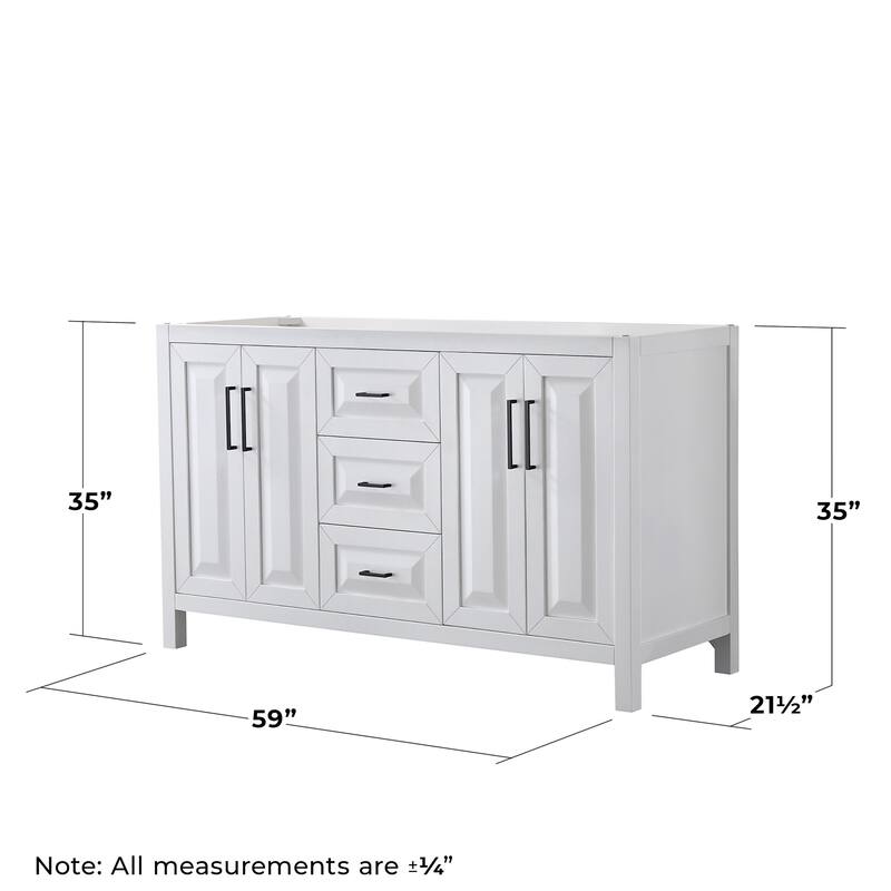 Wyndham Collection Daria 59" Double Free Standing Vanity Cabinet Only